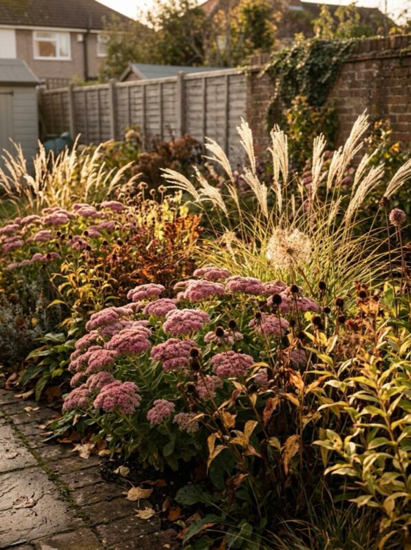 Sedum and Ornamental Grasses – autumn idea for a small UK garden