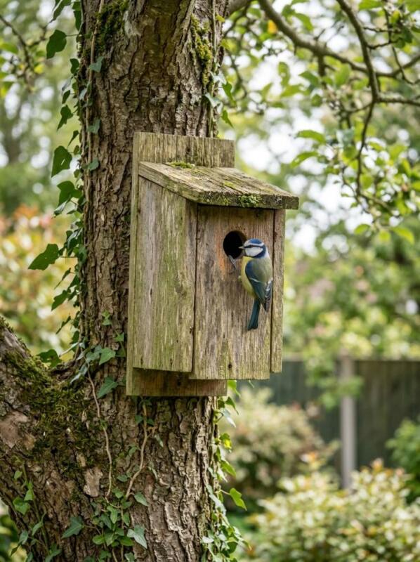 A Nest Box on a Tree – bird-friendly garden idea for UK winter