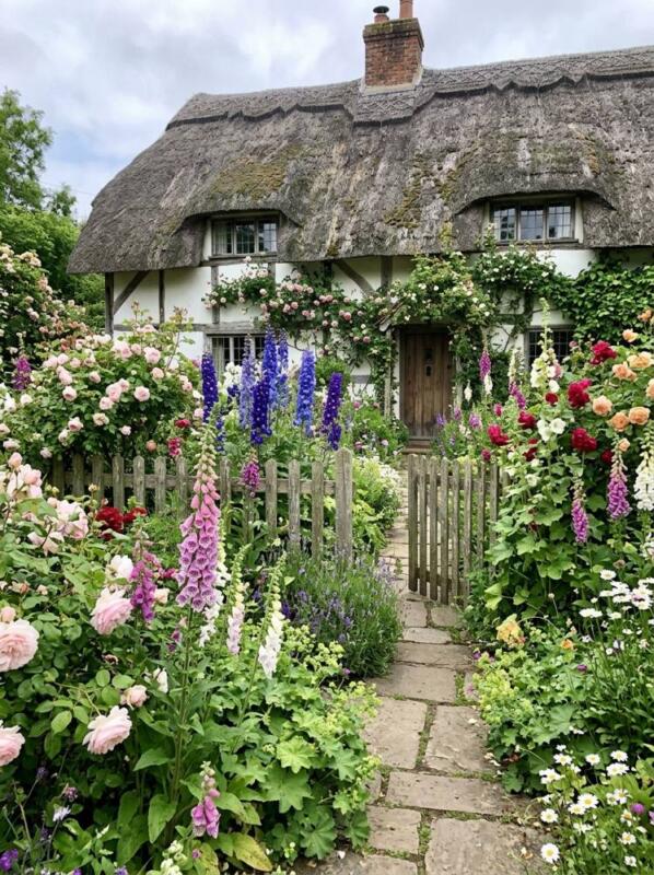 A Thatched Cottage Front Garden – cottage garden idea for UK homes