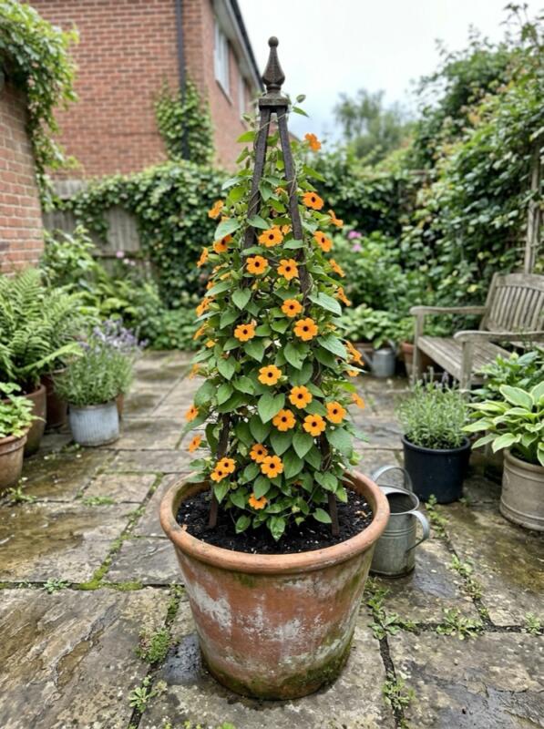 Black-Eyed Susan in a Pot – climbing plant idea for UK gardens