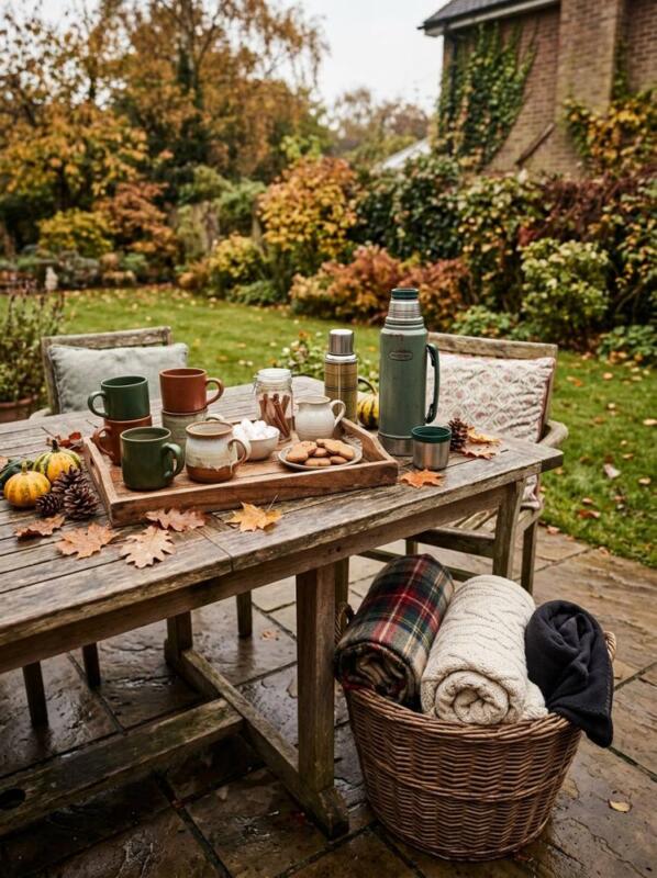 A Hot Drinks Station – cosy patio idea for UK gardens