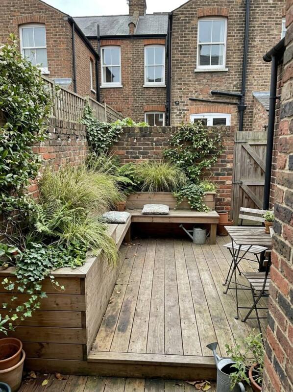 Built-In Planters and Grasses – garden decking idea for UK gardens