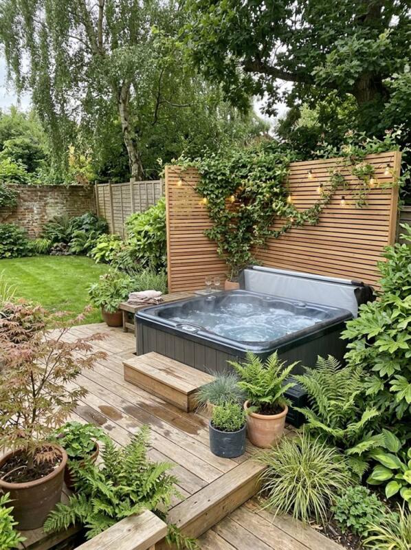 A Deck for a Hot Tub – garden decking idea for UK gardens