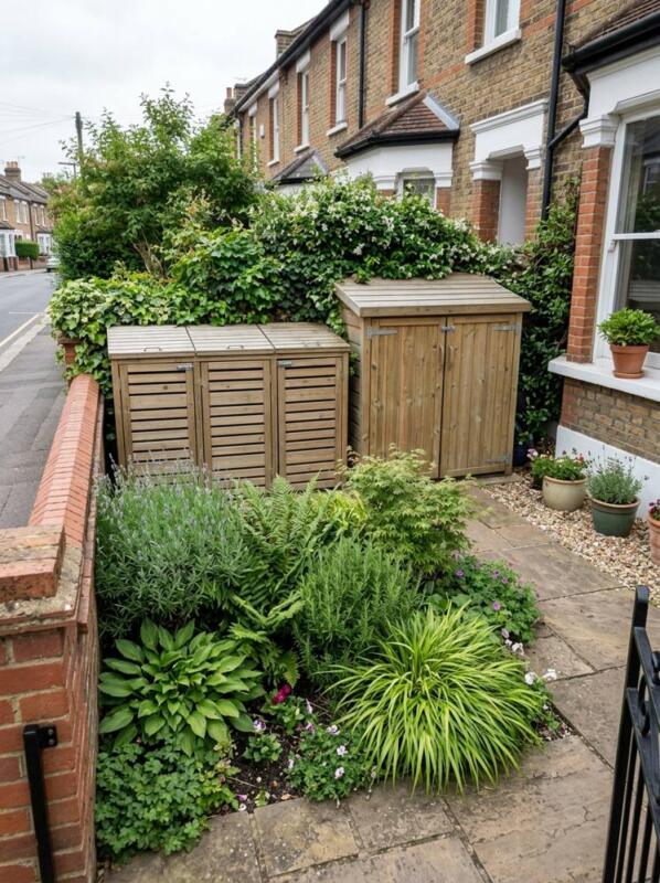 Screen the Bins and Bikes – small front garden idea for UK terraced houses
