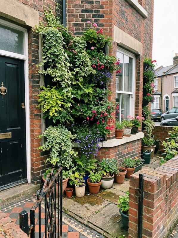 Vertical Wall Planters – small front garden idea for UK terraced houses