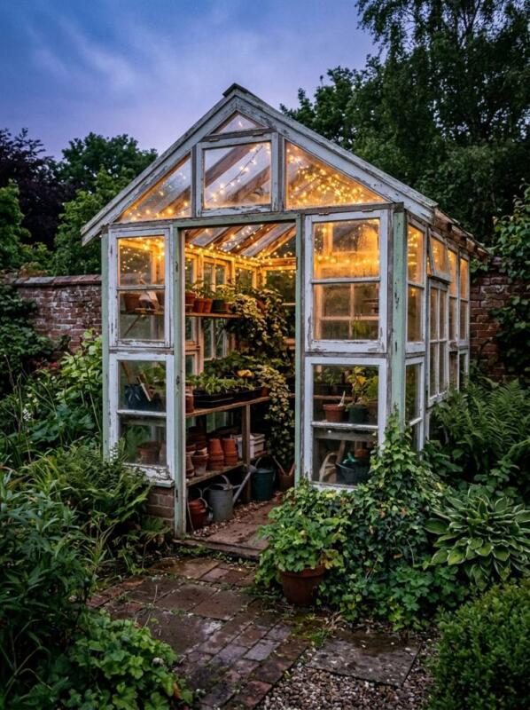 A Greenhouse Made from Old Window Frames – greenhouse idea for UK gardens
