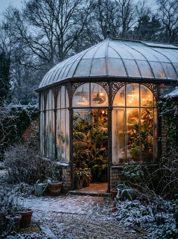 A Greenhouse in Winter – greenhouse idea for UK gardens