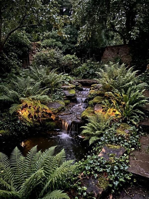 Lit Pots and Planters on a Terrace – garden lighting idea for UK gardens