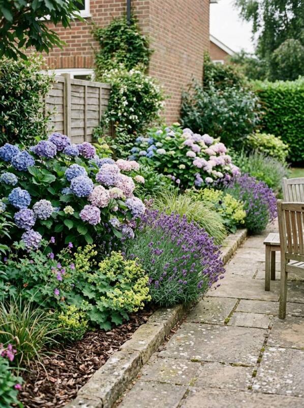 Hydrangeas and Lavender – low maintenance garden idea for UK gardens