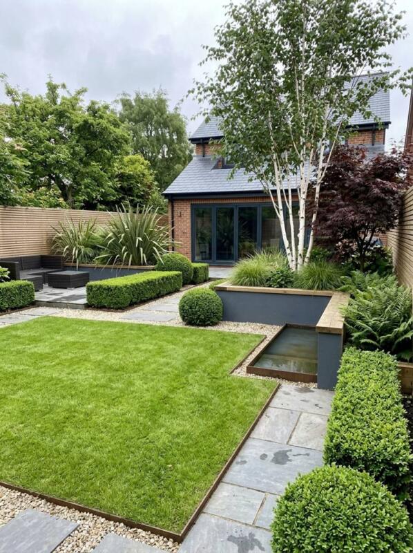 Clipped Hedges and Clean Lines – low maintenance garden idea for UK gardens