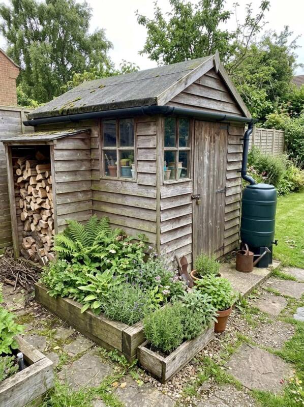 Water Butt and Raised Planting – garden shed makeover idea for UK gardens