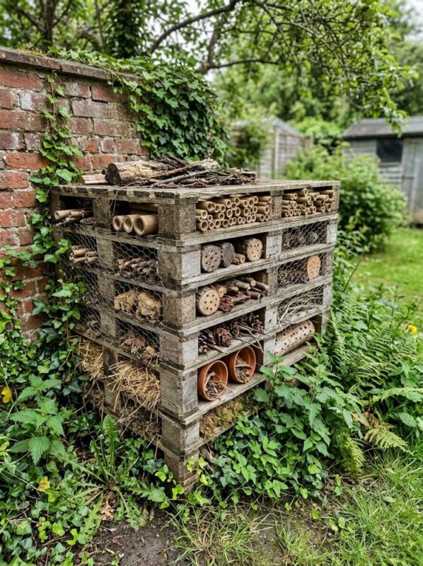 A Pallet Bug Hotel – wildlife garden idea for UK gardens