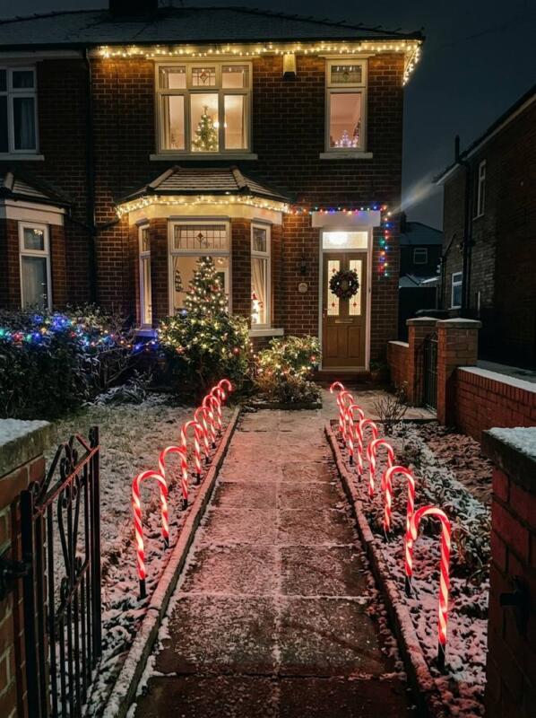 Candy Cane Path Lights – outdoor Christmas lights idea for UK gardens